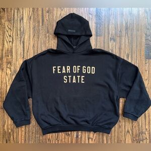 Fear Of God Essentials Collegiate “State” Hoodie Black FW24 Size XL